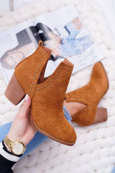 Women's Stiletto Stiletto Boots with Cutouts Camel ManiMani