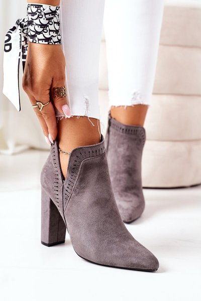 Aufgewärmte Stiletto-Stiefel Grau Sally