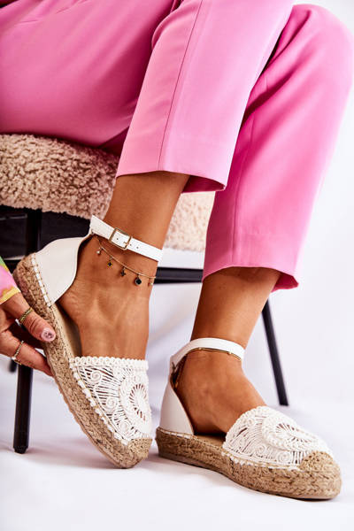 Női szandál áttört Espadrilles White Murillo