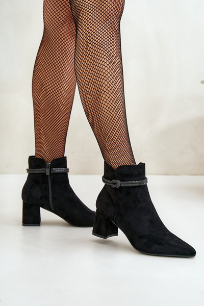 Bottines Femme Eco Daim à Bouts Pointus Noir Terivannes