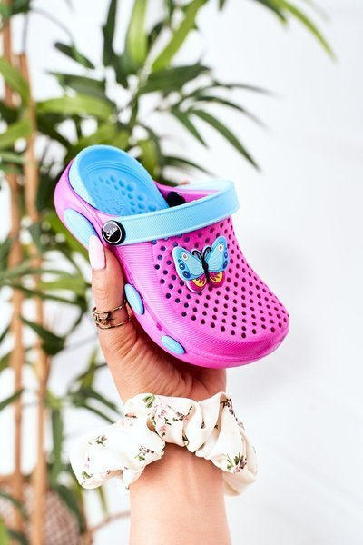 Gyermek hab papucs Crocs Fuchsia Olivia