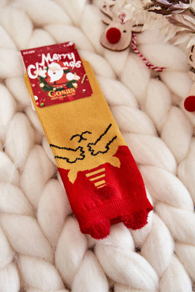 Chaussettes de Noël pour enfants Ours Cosas Rouge-Jaune