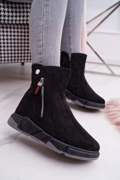 Bottes de sport isolées pour femmes, noires, SJ1938 Nefera