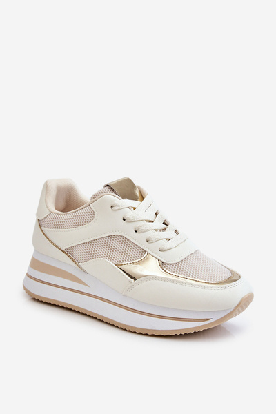 Chaussures de sport compensées pour femmes Beige clair Rubis