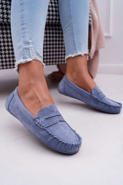 Női Mocassin kék velúr bolero