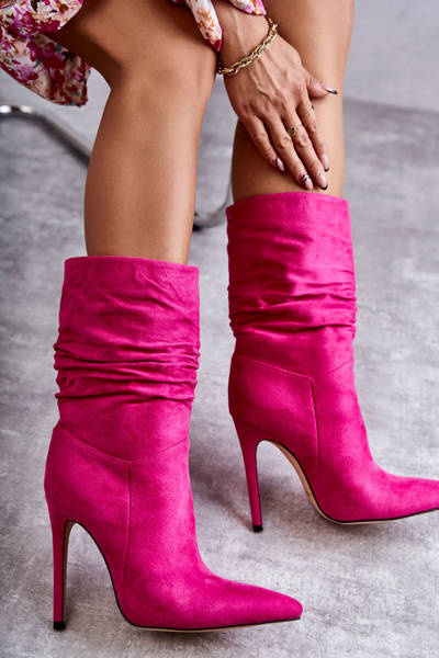 Bottines froissées femme rose Laguna
