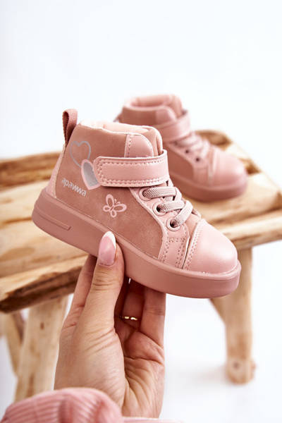 Adidași înalte pentru copii cu Cheezi roz velcro