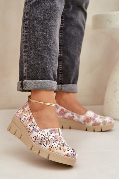 Chaussures Femme Avec Motif Ajouré Sur Compensés Multicolore Lisvia