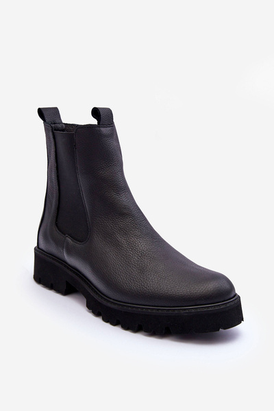 Lederstiefel Stiefeletten Schwarze Nicole 2672