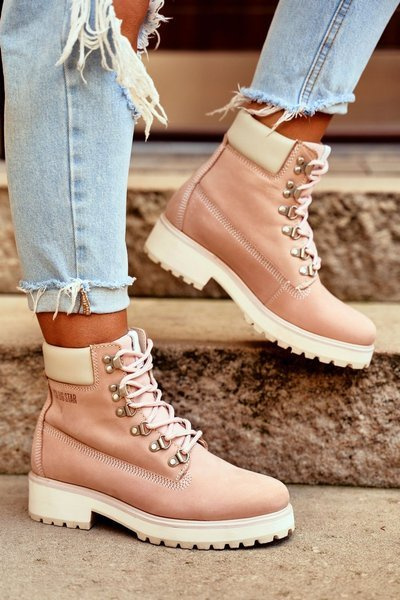 Bottines Trappers Femme Big Star Rose Pastel EE274034