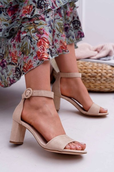 Sandales à talons aiguilles pour femmes en daim beige Lexi