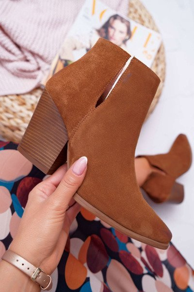 Bottes à Talons Femme Printemps Cuir Daim Marron Nicole 2430