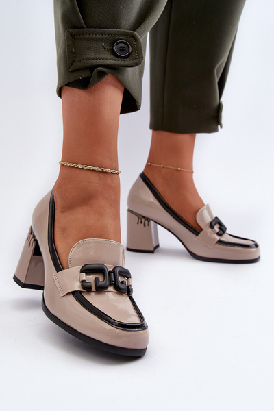 Damen Lackleder Pumps in Beige D&A MR38-973