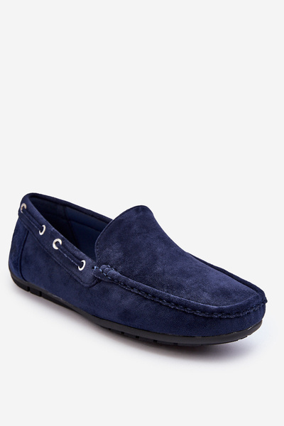 Herren Wildleder Slip-On-Mokassins Dunkelblau Rayan