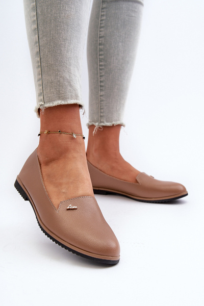 Damen braune flache Absatzloafer Enzla
