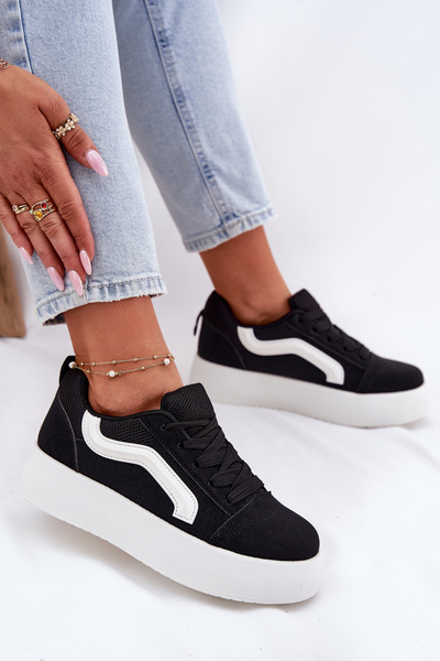 Baskets Pour Femmes Sur Plateforme Noires Tellnira