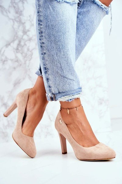 Escarpins Campbell en cuir et daim à talons aiguilles pour femmes Sergio Leone beiges