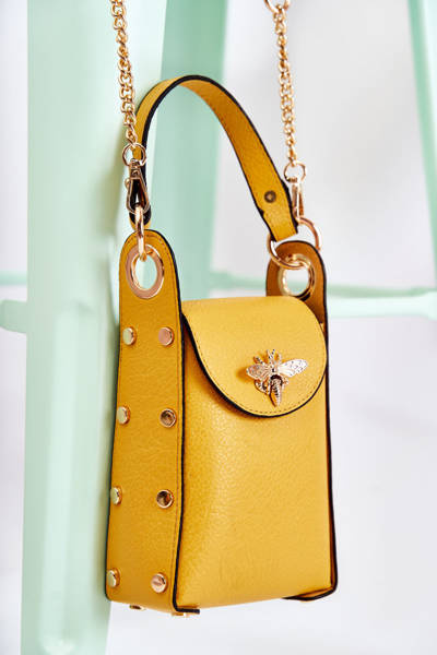 Petit sac à main femme avec ornement jaune Ellies