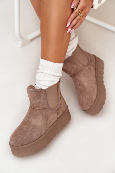Bottes Neige Femme Avec Insert Élastique Khaki Kiora