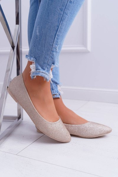 Ballerines Tiffy dorées à paillettes