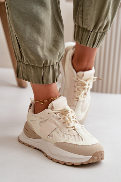 Baskets Plateforme Femme Beige Nevelaine