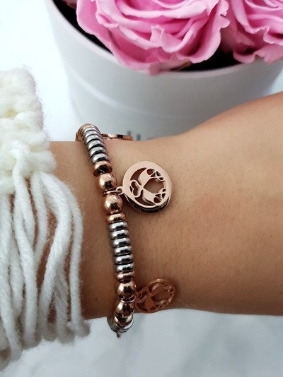 Bracelet Femme Avec Pendentifs Charms Flamants Roses