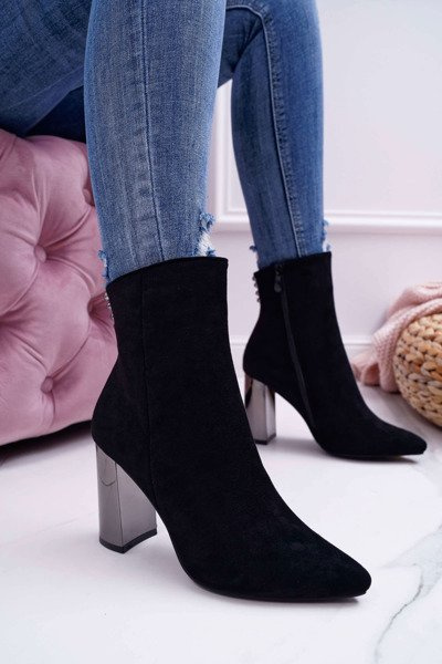 Women's Silver Stiletto Boots Black Dimmy