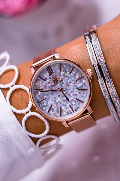 Women's Watch Michael John Pink Gold Eneli