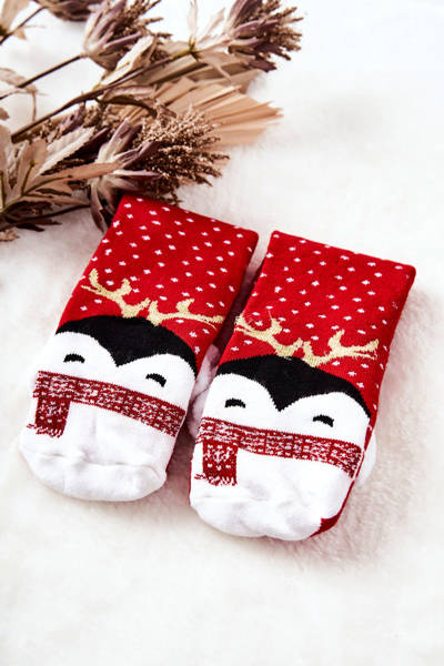 Weihnachten Pinguin Socken Rot
