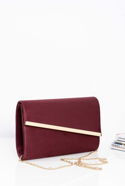 Maroon Damen Wildleder Clutch Tasche mit Gold Kette