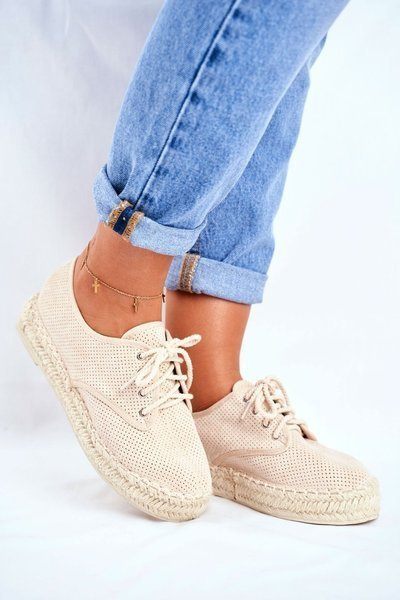 Plateau Damen Espadrilles Flax Beige Sonya