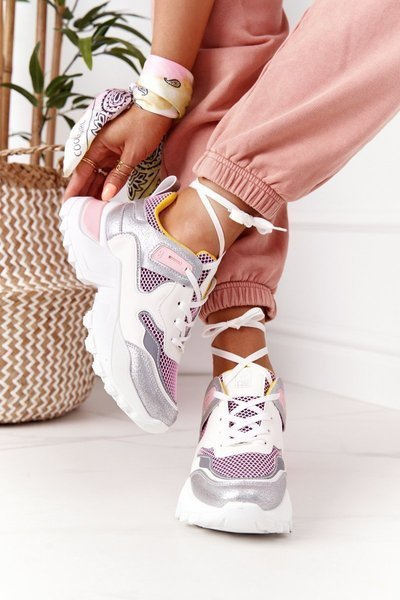 Women's Sports Shoes Sneakers White-Pink Infinity