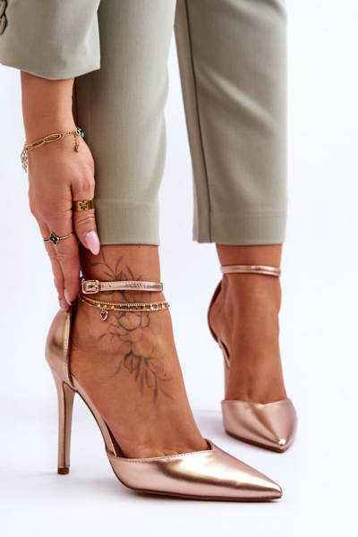 Glänzende Pumps High Heels auf Plattform schwarze Jassie