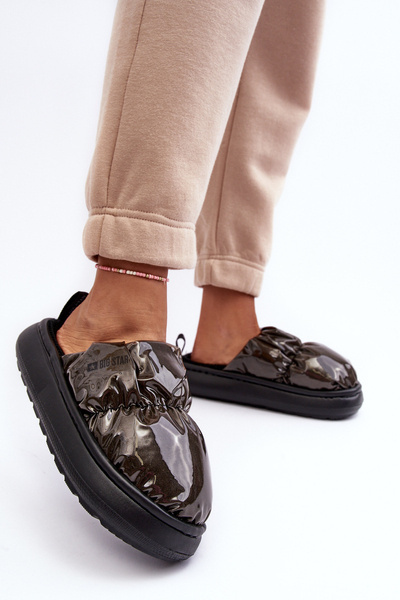 Pantoufles brillantes pour femmes noires Big Star MM274130