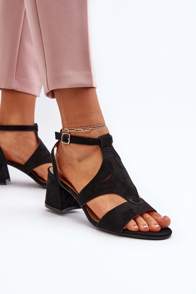 Sandales noires à talons bas Eleriva