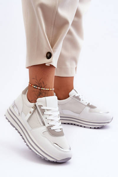Women's Sports Shoes with Decorative Buckle White Cairo