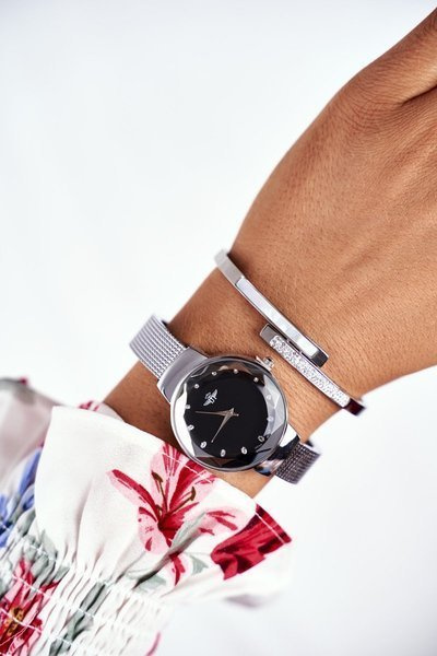 Women's Watch Michael John Black Silver Yonner