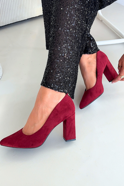 Suede Pumps on Block Heel Sergio Leone PB216 Brodowe