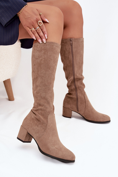 Bottes classiques en éco-suède Sergio Leone KZ205 beige