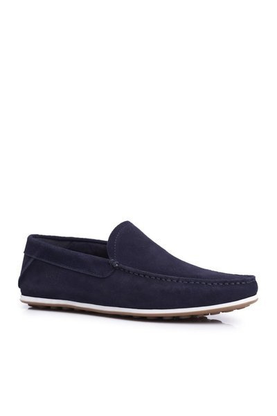 Mocassins GOE en nubuck bleu marine pour hommes FF1N3059