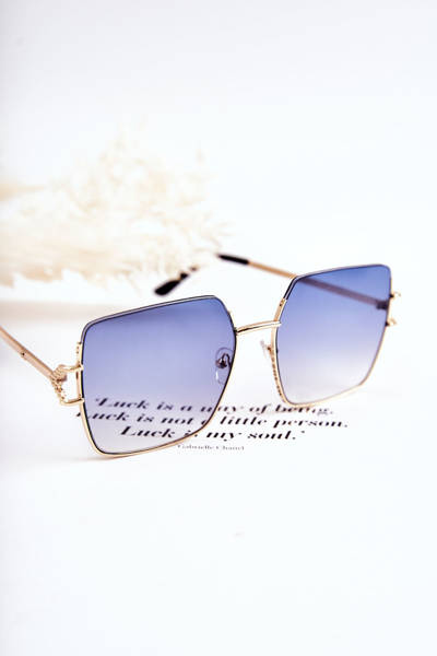 Große Sonnenbrille V160020 Blau-Gold