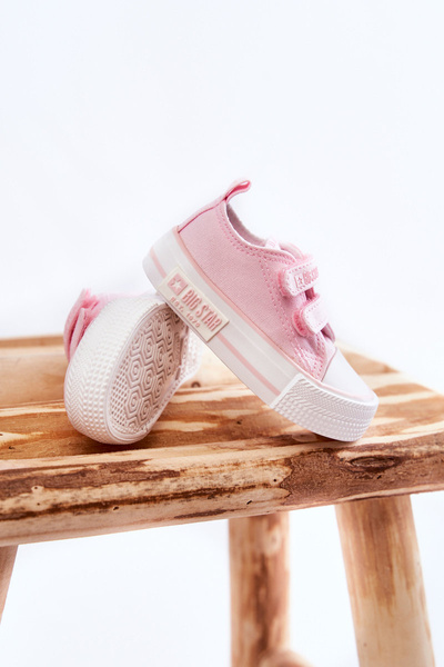 Gyerek szövet tornacipő tépőzárral BIG STAR KK374077 Pink