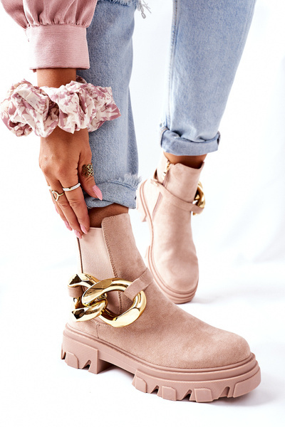 Bottines Chelsea Isolées Femme Beige Visione