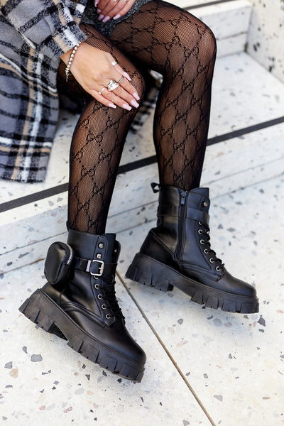 Bottes Worker Avec Pochette Noir Olenisse