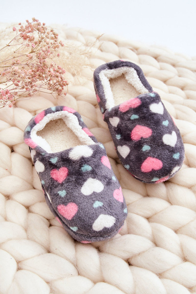 Isolierte Slip-On-Hausschuhe für Kinder Im Herzen Grau Meyra