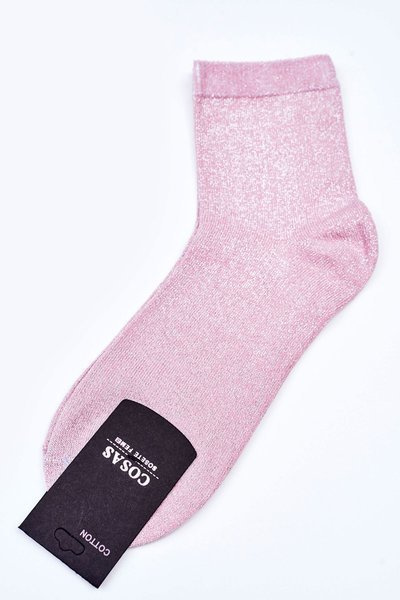 Damen Baumwollsocken mit Silberfaden COSAS Rosa