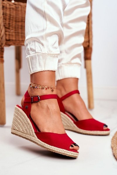 Sandales Femme À Talon Compensé Big Star Rouge DD274A213