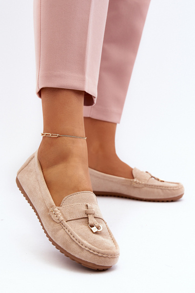 Mocassins Classiques En Daim Pour Femme Beige Ontala