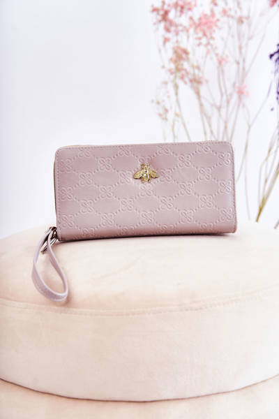 Grand Portefeuille Femme Avec Ornement Gris Fabio