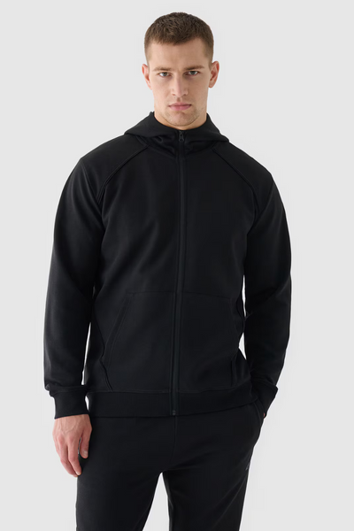 Sweat à capuche zippé pour hommes 4F Noir 4FWAW24TSWSM1256-20S